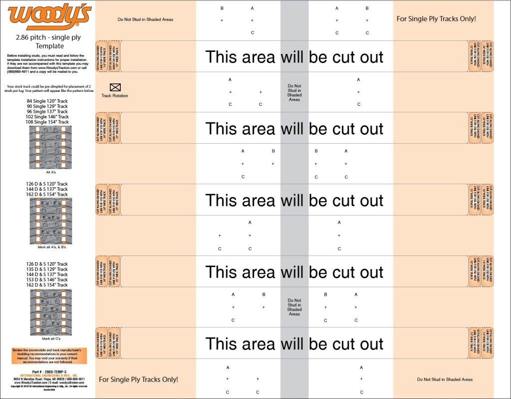 A Woody's 2.86 Pitch Single Ply Template image