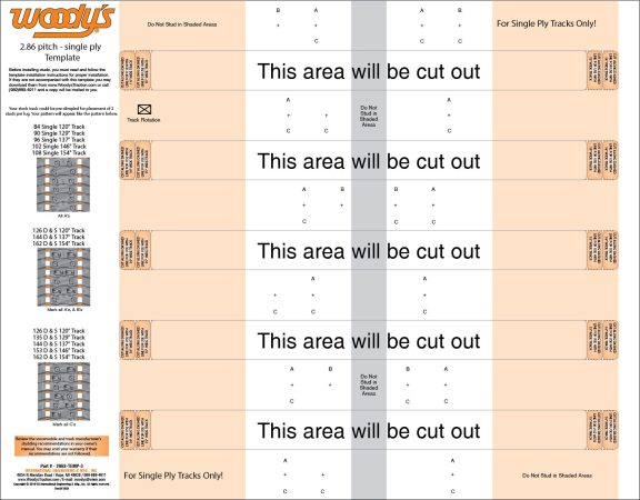 A Woody's 2.86 Pitch Single Ply Template